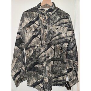 Mossy Oak Camouflage Slim Fit Button Up Shirt Cotton Polyester Size Large